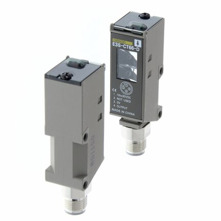 Czujnik optyczny zaporowy, przelotowy, 30m, DC, 3-przewodowy, NPN/PNP, pionowy, wtyczka M12 (E3S-CT66) - Omron