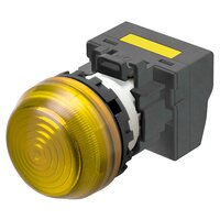 M22N Wskaźnik, plastikowy półsferyczny, żółty, 220/230/240 V AC, terminal pchający (M22N-BG-TYA-YE-P) - Omron