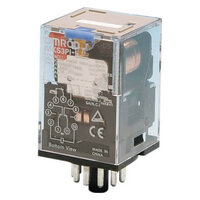 Przekaźnik, Wtyczka, 11-stykowy, 3PDT, 10 A, wskaźnik mechaniczny, przycisk testowy (MKS3PI-5 48VDC) - Omron