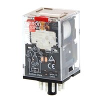 Przekaźnik, Wtyczka, 11-stykowy, 3PDT, 10 A, wskaźnik mech. i LED, przycisk testowy (MKS3PIN 240VAC) - Omron