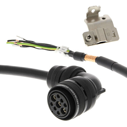 Kabel zasilania silnika serwo serii 1S, 5 m, z hamulcem, 400 V: 400 W do 3 kW (R88A-CA1E005BF-E) - Omron