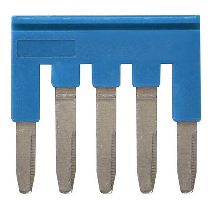 Krótka listwa do zacisków 2,5 mm2, modele pchające plus, 5 biegunów, kolor niebieski (XW5S-P2.5-5BL) - Omron