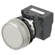 M22N Wskaźnik, plastikowy płaski trawiony, biały, biały, 24 V, terminal pchający (M22N-BC-TWA-WC-P) - Omron