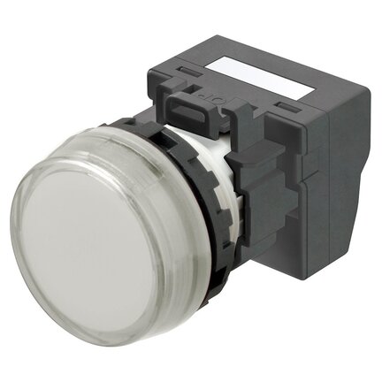 M22N Wskaźnik, plastikowy płaski trawiony, biały, biały, 24 V, terminal pchający (M22N-BC-TWA-YC-P) - Omron