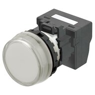 M22N Wskaźnik, plastikowy płaski trawiony, biały, biały, 24 V, terminal pchający (M22N-BC-TWA-YC-P) - Omron