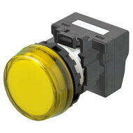 M22N Wskaźnik, plastikowy płaski trawiony, żółty, żółty, 24 V, terminal pchający (M22N-BC-TYA-YC-P) - Omron
