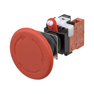 Wyłącznik awaryjny, niepodświetlany, śr. 60 mm, pchający/obrotowy, 1NC (A22E-L-01) - Omron