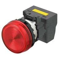 M22N Wskaźnik, plastikowy, płaski, czerwony, 220/230/240 V AC, terminal pchający (M22N-BN-TRA-RE-P) - Omron