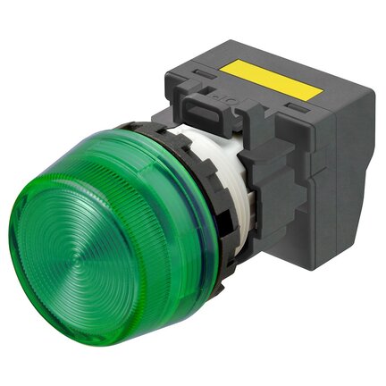 M22N Wskaźnik, plastikowy, zielony, zielony, 220/230/240 V AC, terminal pchający (M22N-BP-TGA-GE-P) - Omron