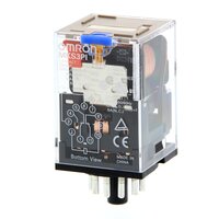 Przekaźnik, Wtyczka, 11-stykowy, 3PDT, 10 A, wskaźnik mechaniczny, przycisk testowy (MKS3PI 48VDC) - Omron