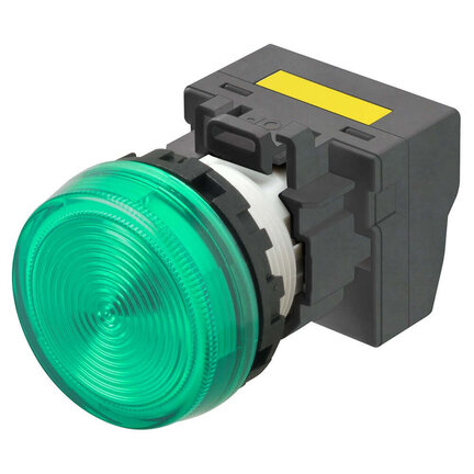 M22N Wskaźnik, plastikowy płaski, zielony, 220/230/240 V AC, terminal pchający (M22N-BN-TGA-GE-P) - Omron