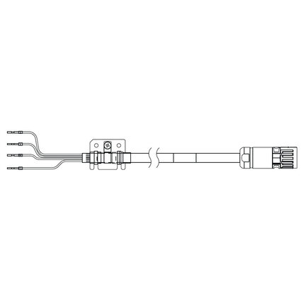 Kabel zasilania silnika serwo serii 1S, 5 m, bez hamulca, 400 V: 4 kW do 5,5 kW (R88A-CA1G005SF) - Omron