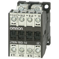Stycznik, 3-biegunowy, 7,5 kW; 18 A AC3 (380-415 VAC) + 1 pomocniczy NO, 48 VDC (J7KN-18D-10 48D) - Omron
