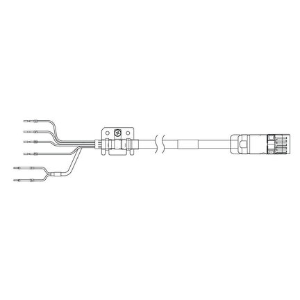 Kabel zasilania silnika serwo serii 1S, 5 m, z hamulcem, 400 V: 4 kW do 5,5 kW (R88A-CA1G005BF) - Omron