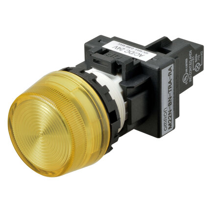 Wskaźnik M22N projektowany, CAP kolor żółty, LED żółty, LED NAPIĘCIE 24 VDC (M22N-BP-TYA-YC) - Omron