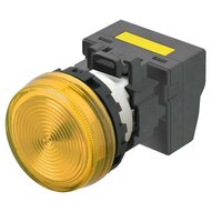 M22N Wskaźnik, plastikowy, płaski, żółty, 220/230/240 V AC, terminal pchający (M22N-BN-TYA-YE-P) - Omron