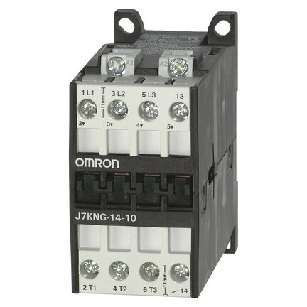 Stycznik (cewka DC), 3-biegunowy, 5,5 kW; 14 A AC3 (400 VAC) + 1 NO, 110 VDC (J7KNG-14-10 110D) - Omron