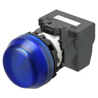 M22N Wskaźnik, plastikowy półsferyczny, niebieski, 24 V, terminal pchający (M22N-BG-TAA-AC-P) - Omron