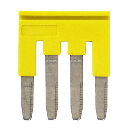 Listwa krótka do zacisków 2,5 mm2 pchających plus, 4-biegunowa, kolor żółty (XW5S-P2.5-4YL) - Omron