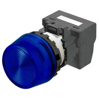 M22N Wskaźnik, plastikowy, niebieski, niebieski, 24 V, pchający Terminal (M22N-BP-TAA-AC-P) - Omron