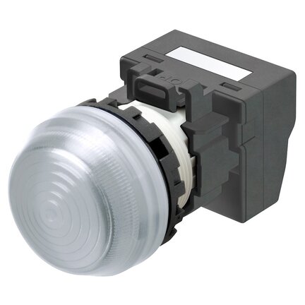 M22N Wskaźnik, plastikowy półsferyczny, biały, 24 V, terminal pchający (M22N-BG-TWA-WC-P) - Omron