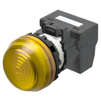 M22N Wskaźnik, plastikowy półsferyczny, żółty, 24 V, terminal pchający (M22N-BG-TYA-YC-P) - Omron