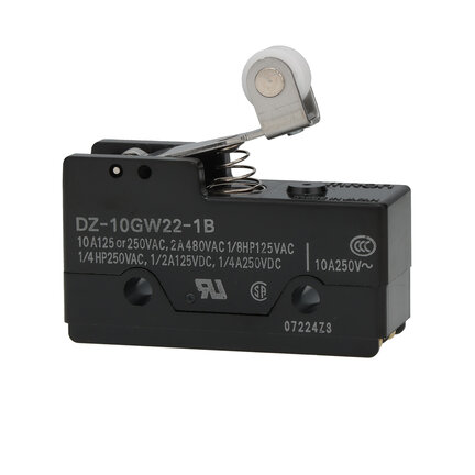 Wyłącznik podstawowy, krótka dźwignia z rolką, 10 A, DPDT, zaciski śrubowe (DZ-10GW22-1B) - Omron