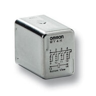 Przekaźnik, Wtyczka, 14-stykowy, 4PDT, 1 A, Uszczelnienie hermetyczne (MY4H 24VDC) - Omron