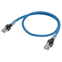 Kabel krosowy Ethernet, F/UTP, kat. 6A, LSZH (niebieski), 0,5 m (XS6W-6LSZH8SS50CM-B) - Omron