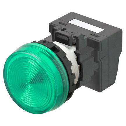 M22N Wskaźnik, plastikowy płaski, zielony, 24 V, terminal pchający (M22N-BN-TGA-GC-P) - Omron