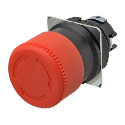 Wyłącznik awaryjny, niepodświetlany, śr. 30 mm, pchający/obrotowy, IP65 (A22NE-S-N) - Omron