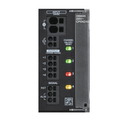Wyłącznik elektroniczny, 4 kanały, 3,8 A na kanał, 24 VDC, UL klasa 2 (S8V-CP0424S) - Omron