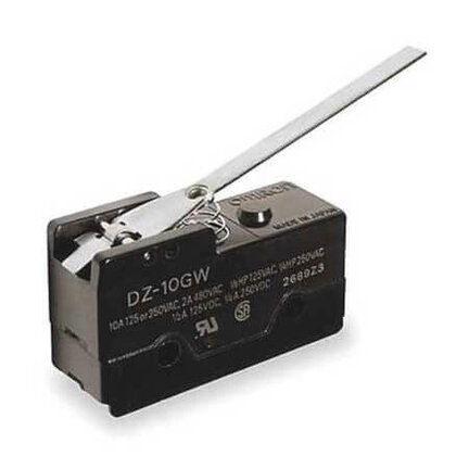Wyłącznik podstawowy, dźwignia zawiasowa, 10 A, DPDT, zaciski lutowane (DZ-10GW-1A) - Omron