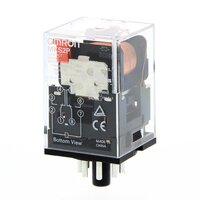 Przekaźnik, Wtyczka, 8-stykowy, DPDT, 10 A, wskaźnik mech. (MKS2P 220VAC) - Omron