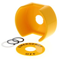 Osłona wyłącznika awaryjnego, w zestawie napis EMERGENCY OFF. (A22Z-EG1) - Omron