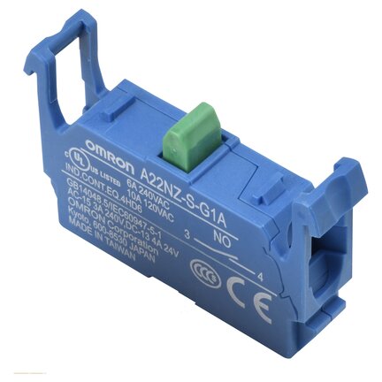 Przycisk A22NZ, blok styków SPST-NO (niebieski) (A22NZ-S-G1A) - Omron