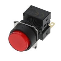 Przycisk kompletny, śr. 16 mm, nieoświetlony, okrągły, czerwony, chwilowy, IP65, blok styków SPDT, zaciski lutowane (A165-TRM-1) - Omron