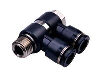 Złączka kątowa wtykowa podwójna obrotowa Banjo GZ D=8mm 1/4 GPHW802