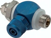 Zawór dławiąco-zwrotny G 1/4-10 x 8mm, dławienie na dopływie, złączka skręcana, aluminium