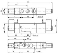 Elektrozawór 5/3 G1/2 w poł. środkowym odpowietrzony 12V DC - PNEUER