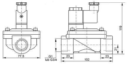 Elektrozawór 2/2 NC G 3/4 24V DC - PNEUER