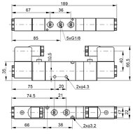 Elektrozawór 5/3 G1/8 w poł. środkowym zasilony 115V AC - PNEUER