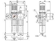 Blok przygotowania powietrza G1/4" 0.5-12 bar