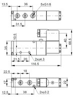 Elektrozawór 5/2 G1/8, 24V AC, monostabilny - PNEUER