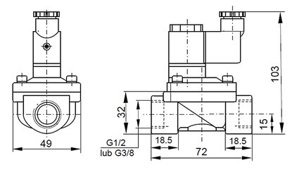 Elektrozawór 2/2 NC G3/8 220V AC - PNEUER