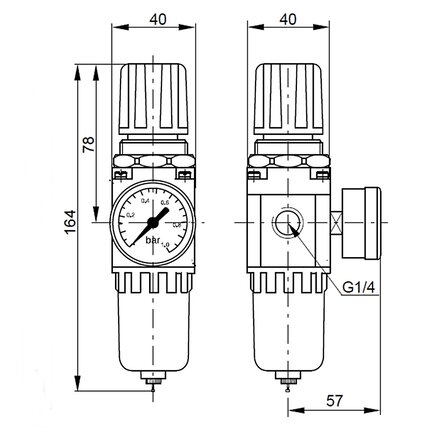 Filtroreduktor G1/4", 0,5-8,5 bar EASY LINE