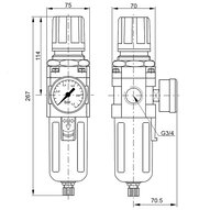 Filtroreduktor G3/4", 0,5-8,5 bar EASY LINE