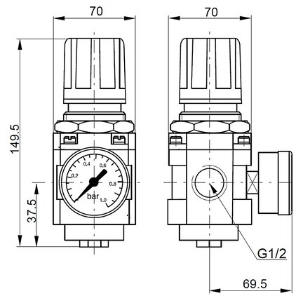 Zawór redukcyjny G1/2" 0,5-8,5 bar EASY LINE