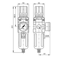 Filtroreduktor G3/8", 0,5-8,5 bar EASY LINE
