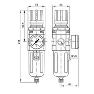 Filtroreduktor G3/8", 0,5-8,5 bar EASY LINE